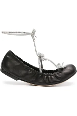 RENE CAOVILLA Caterina leather ballerina shoes