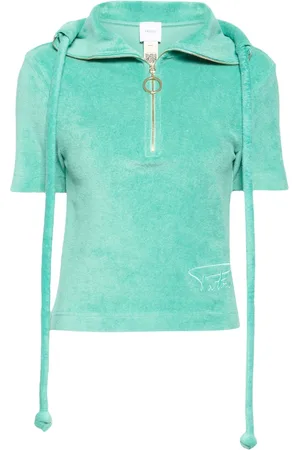 Patou Half-zip terrycloth polo shirt