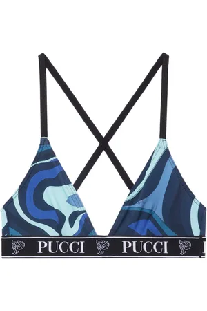 Puccini Logo-print cotton bra (set of three)