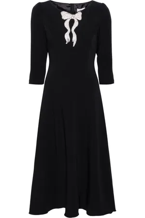 NISSA Rhinestoned crepe midi dress