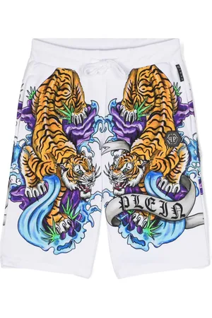 Philipp Plein Tiger-print track shorts