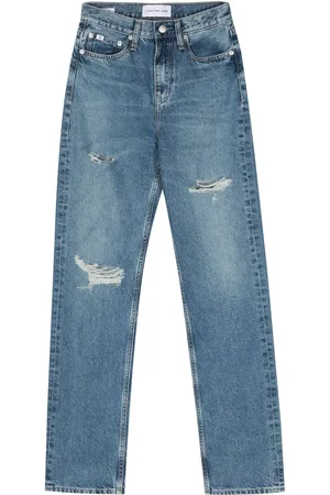 Calvin Klein High-rise straight cotton jeans
