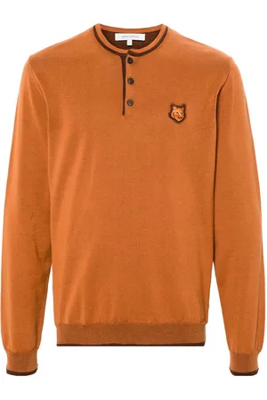 Maison Kitsuné Henley fox-patch jumper