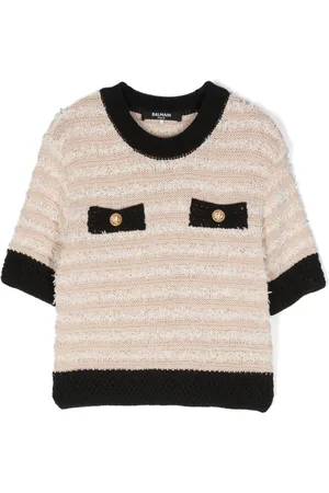Balmain Decorative button-detail knitted top