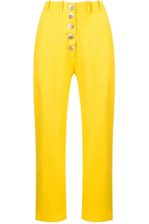 Olympiah Cropped button-front trousers