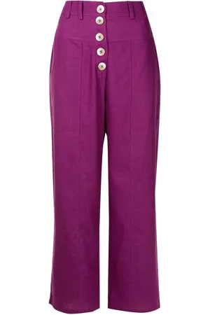 Olympiah Cropped button-front trousers