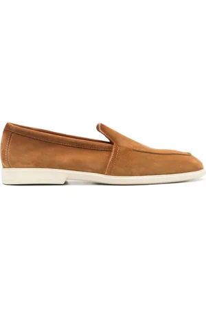 santoni Almond suede loafers