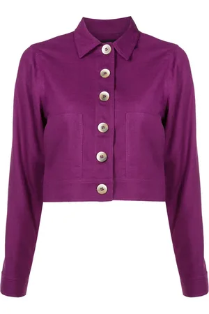 Olympiah Cropped button-front jacket
