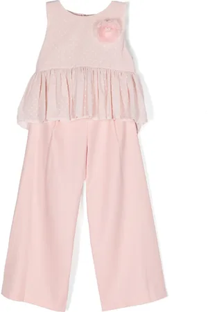 Abel & Lula Polka-dot embroidered trousers set