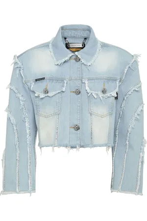 Philipp Plein Cropped cotton denim jacket