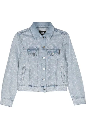 Karl Lagerfeld Rhinestones-monogram denim jacket