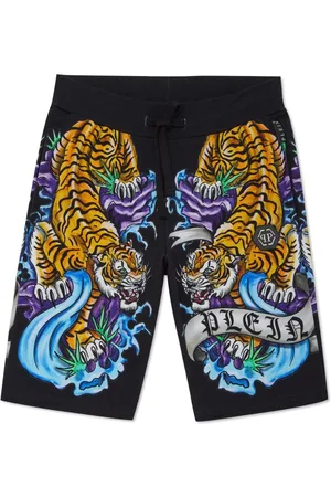 Philipp Plein Tattoo-print drawstring shorts