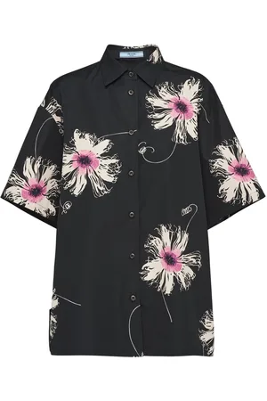 Prada Short-sleeved printed poplin shirt