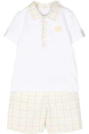 PATACHOU Checked seersucker shorts set