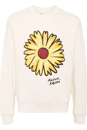 Maison Kitsuné Sunflower motif long sleeve sweater