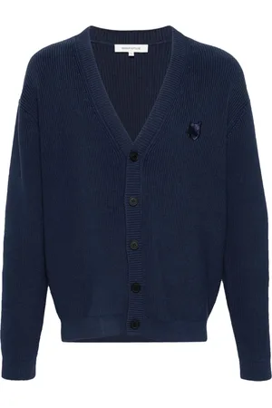 Maison Kitsuné Fox head-patch V-neck cardigan