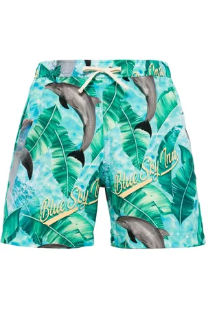 BLUE SKY INN Dolphin-print drawstring swim shorts