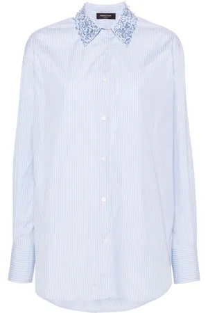 Fabiana Filippi Crystal-embellished striped shirt