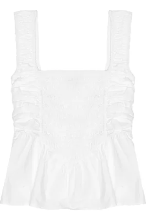 Ganni Gathered detailing peplum blouse