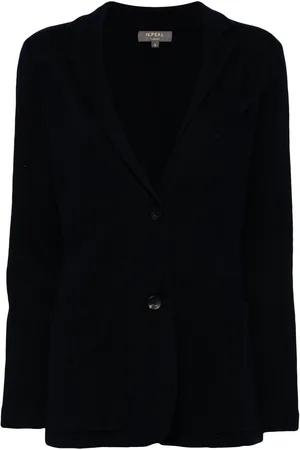 N.PEAL Single-breasted fine-knit blazer