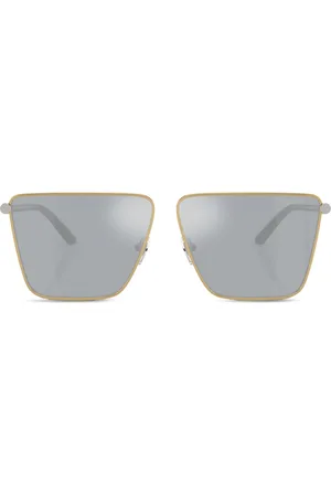 VERSACE Tubular Greca square-frame sunglasses