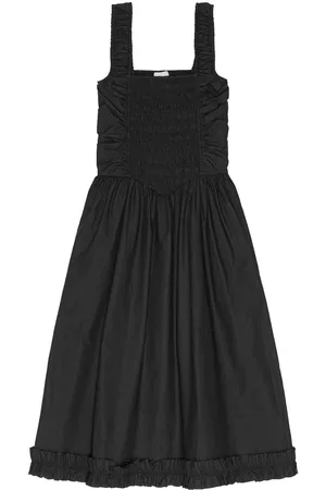 Ganni Ruched poplin dress