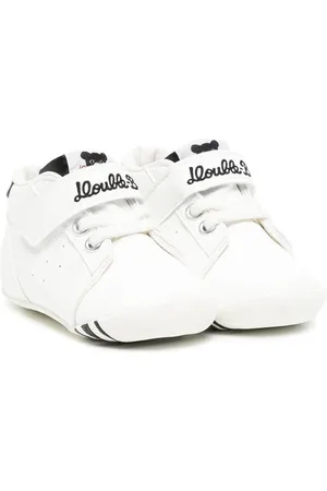 Miki House Embroidered-logo touch-strap sneakers