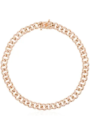 Shay 18kt rose gold and diamond mini 7 inch link bracelet