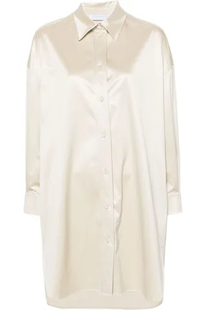 Harris Wharf London Button-up satin shirtdress