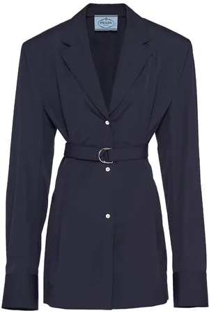 Prada Cotton-poplin belted blazer