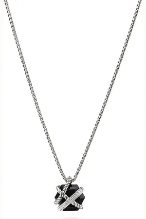 David Yurman Sterling Cable Wrap diamond necklace (12.5mm)