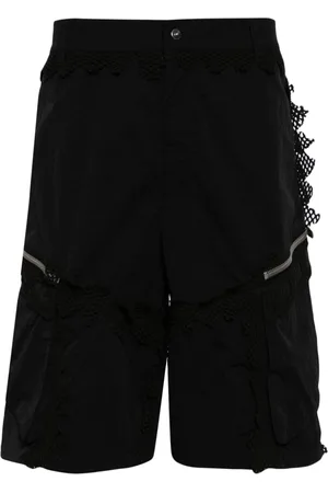 HELIOT EMIL Spherical netting-detail cargo shorts