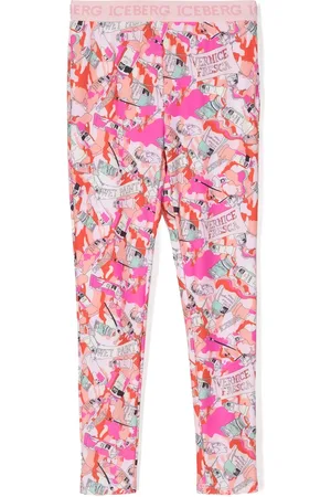 Iceberg Paint tube-print logo-waistband leggings