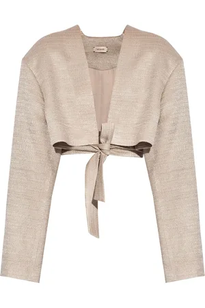The Mannei Tied-waist cropped jacket