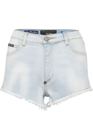 Philipp Plein Logo-appliqu?? denim shorts