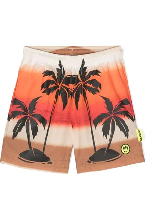 BARROW Palm tree-print deck shorts