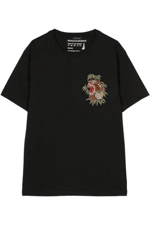 Maharishi Tiger-embroidered organic cotton T-shirt