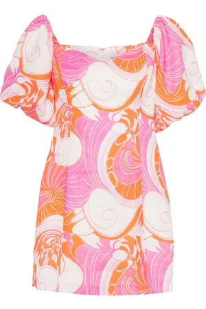 Rhode Dali floral-print off-shoulder minidress