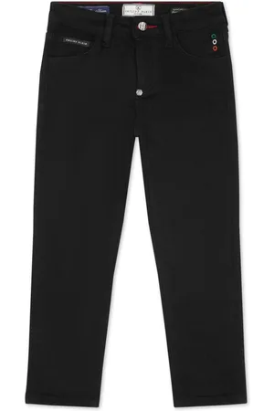 Philipp Plein Logo-appliqu?? cotton jeans
