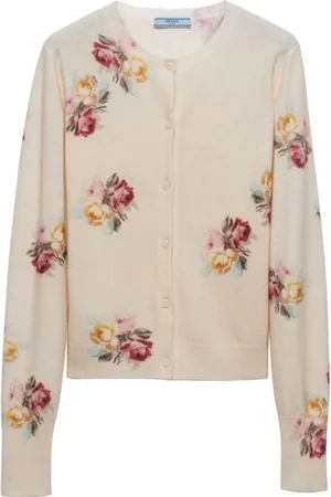 Prada Floral-print wool cardigan