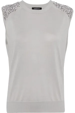 Fabiana Filippi Sequin-embellished fine-knit top