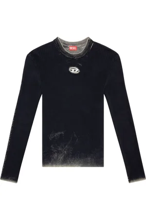 Diesel Appliqu??-logo ribbed top