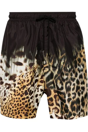 Roberto Cavalli Tiger Tooth-detailed leopard-print swim shorts