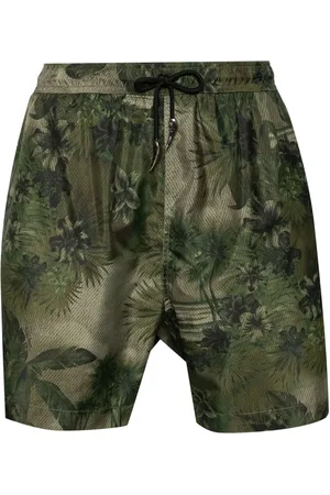 Roberto Cavalli Tiger Tooth-detailed camouflage-print swim shorts