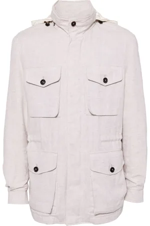 N.PEAL Hampton herringbone hooded jacket