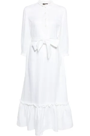 N.PEAL Iris ruffled linen dress