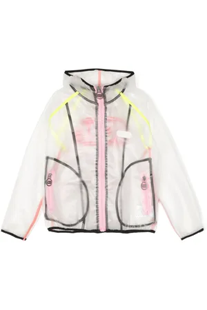 GCDS Logo-print transparent hooded jacket