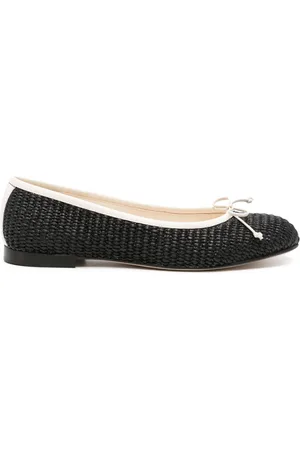 Manolo Blahnik Veralli raffia ballerina shoes