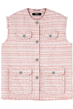 VERSACE Frayed tweed waistcoat
