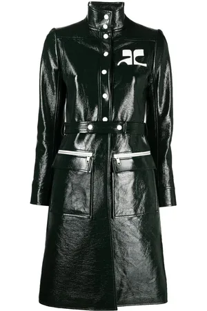 Courrèges Logo-appliqu?? vinyl trench coat
